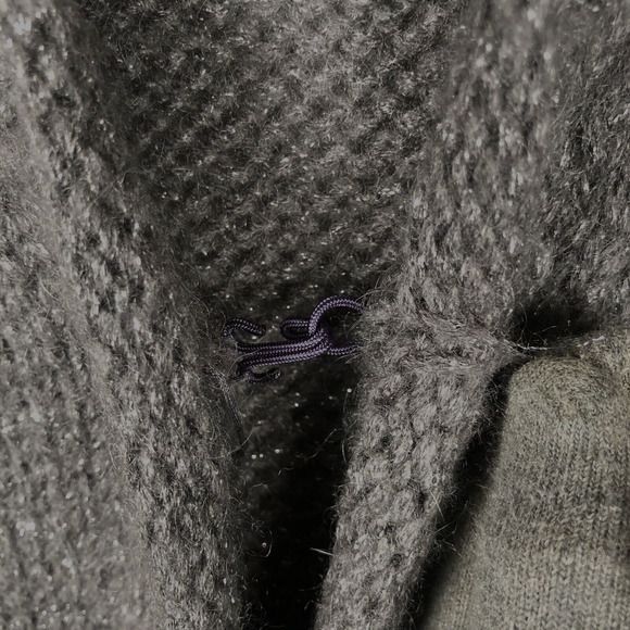 TRINA TURK Metallic Mohair Blend Cardigan Sweater Sz M Gray‎ Wide Cuff Pockets - Picture 12 of 13
